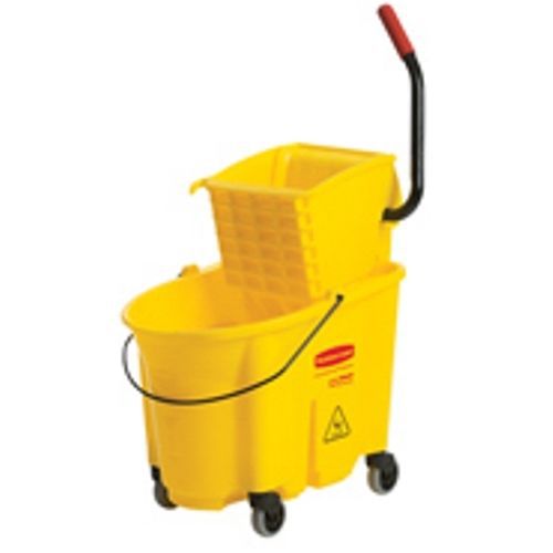 Rubbermaid 7580-88 yellow 35qt wavebrake mop bucket side press 758088 758088yw for sale