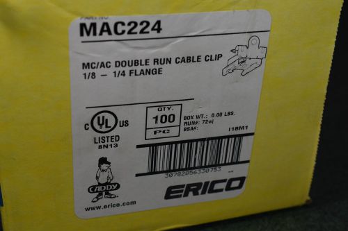 CADDY MAC224 AC/MC DOUBLE RUN CABLE CLIP 1/8”-1/4” FLANG OPENED BOX OF 95.