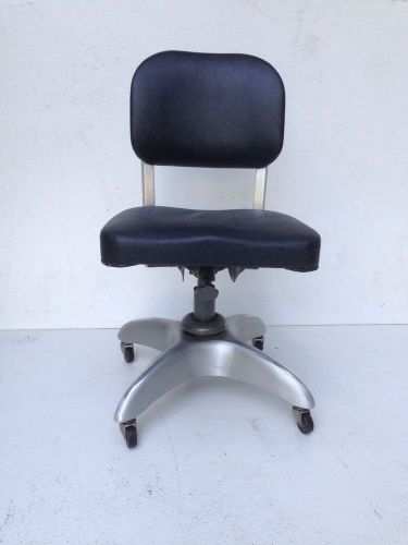 Black goodform aluminum swivel rolling propeller base office chair mid century for sale