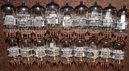 18 pieces matched amperex 6922 gold pin holland * mint nos tube tubes 6dj8 e88cc for sale