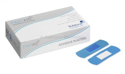 Fast Aid Blue Eyetec Plasters 2.5x7.6cm x100  (Expired - Deep Discount Applied!)