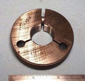 SUPER NICE!! 1&#034;- 14 NS 2 NO GO THREAD RING GAGE MILLING LATHE PIPE TOOLING 1.000