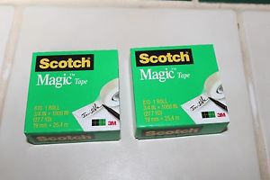 NEW 2 Rolls SCOTCH Magic Tape 3M 810  3/4 inch x 1000 inch REFILL Free SHIP