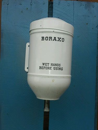 Antique Vintage BORAXO  Porcelain? Dry Soap Dispenser Gas Station Mancave Decor