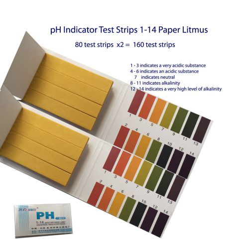 Ph indicator test strips 1-14 paper litmus tester urine &amp; saliva 160 test strips for sale