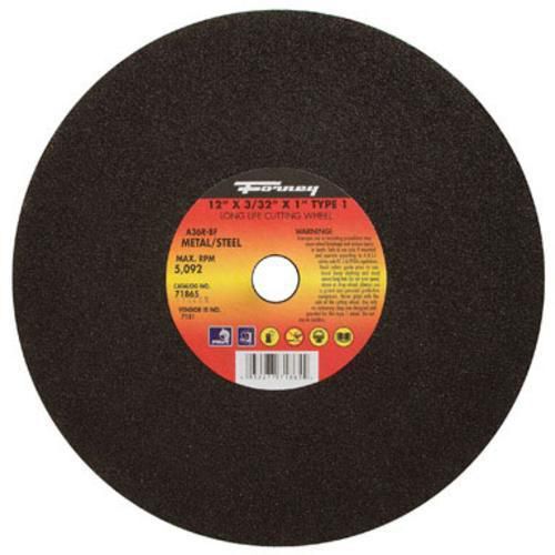 Forney industries 71865 metal cutting wheel 12&#034;x3/32&#034; x 1&#034; for sale