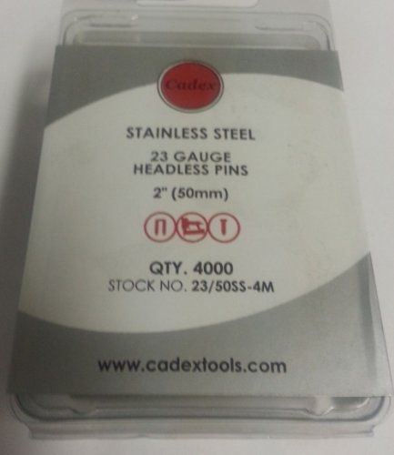 HIGH GRADE Cadex STAINLESS STEEL 23 gauge pins, 2&#034; (50MM) - 4000 PK