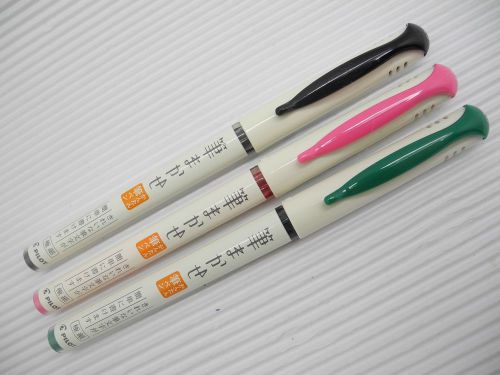 Green &amp; Pink &amp; Black Pilot Fude-Makase Color Extra Fine Brush Sign Pen
