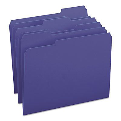 File Folders, 1/3 Cut Top Tab, Letter, Navy, 100/Box, 1 Box, 100 Each per Box