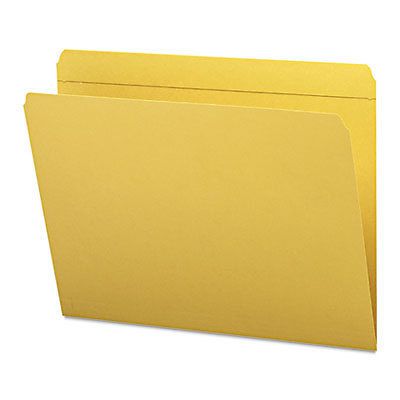 File Folders, Straight Cut, Reinforced Top Tab, Letter, Goldenrod, 100/Box