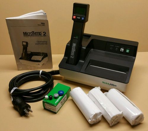 WELCH ALLYN MICROTYMP 2 TYMPANOMETER WITH CHARGER PRINTER 3 THERMAL PAPER ROLLS