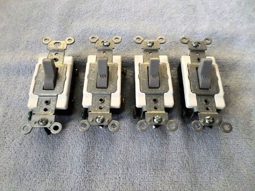 Lot of 4 - leviton 20a 120v-277vac - toggle light switches - w-s-896 / 1a20e1 for sale