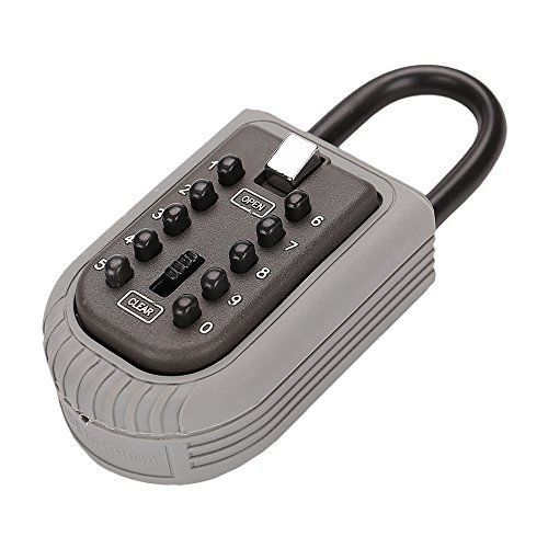 Tekmun Realtor Portable Key Lock Box with 10-Digit Push-Button Combination is