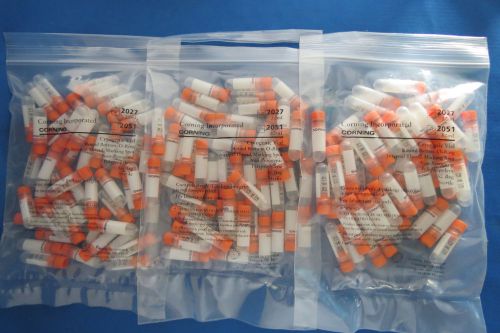 Qty 150 corning 2.0ml cryogenic vial pp round bottom w/screw cap # 2027 for sale