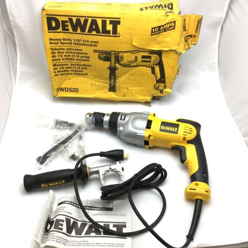 DeWalt 10 Amp 1/2&#034; VSR Reversible Pistol Grip Hammer Drill DWD520 Power Tool