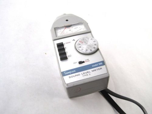Simpson 886 Portable Sound Noise Level Decibel Meter Tester Measuring System