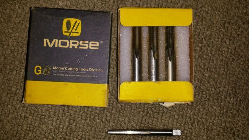 Morse hand taps #2046  3/8-16 gh3 high speed steel set nib 1/4-20 for sale