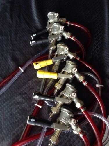 Keg Tapper &amp; Hoses &amp; Gauge Micro Matic Crimped 6 Line Set Up 5/16&#034; ID 9/16&#034; OD