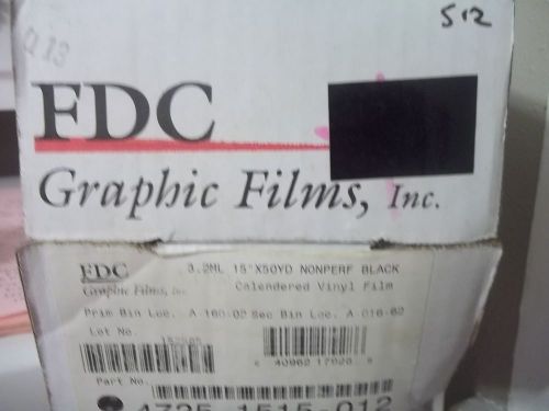 FDC GRAPHIC FILMS  Vinyl Calendered Film 15&#034;x50 Yard Roll ESTATE FIND BLACK