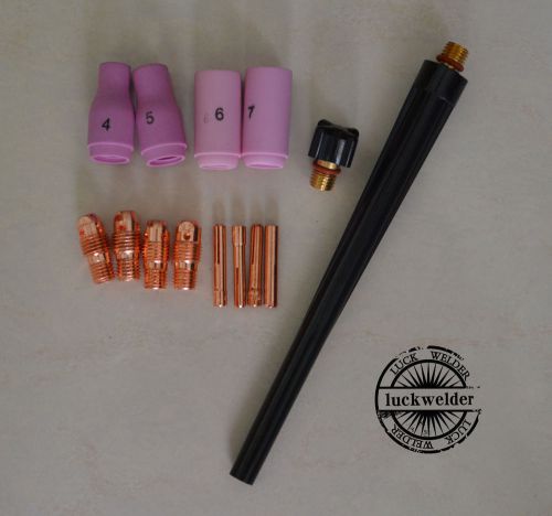 14pcs tig welding torch consumables collet alumina cup wp-9 20 25 tig series for sale