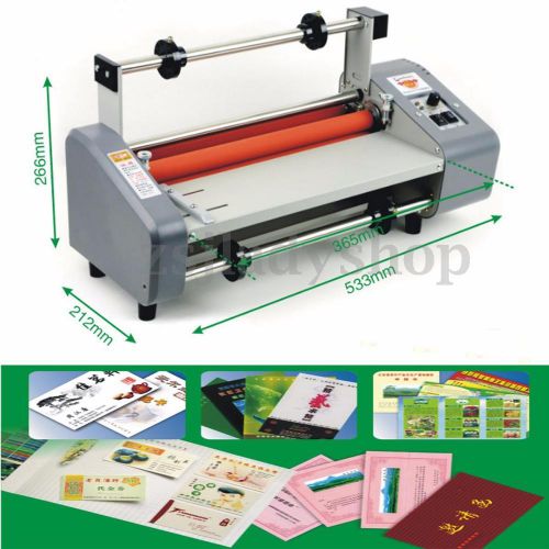 220V 19&#034; Hot Double Side Roll Laminating Machine Photo Film Laminator 4 Rollers
