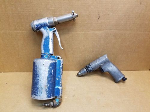 Pneumatic air drill 3/8&#034; and pneumatic air hydraulic pop rivet gun for sale