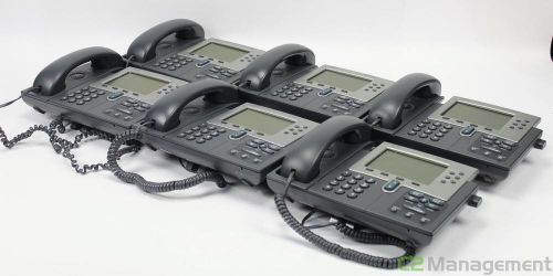 Lot of 6 Cisco CP-7961G 6 Line IP Phone VoIP Telephone 48V