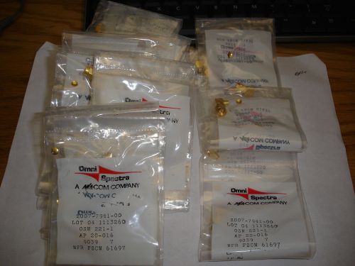 25 pcs NEW Gold Plated Omni Spectra 2007-7941-00 SMA .141 Connectors Right angle