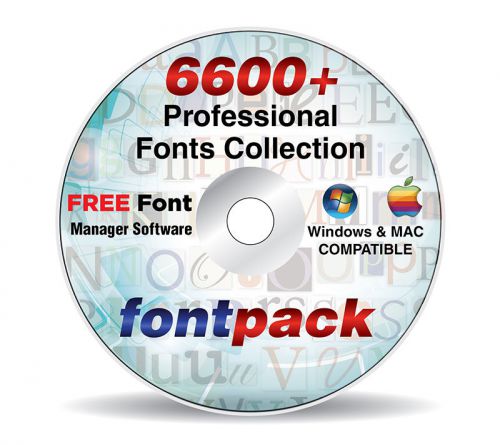 Over 6600 Professional Fonts Collection Library Pack + FREE Management Software