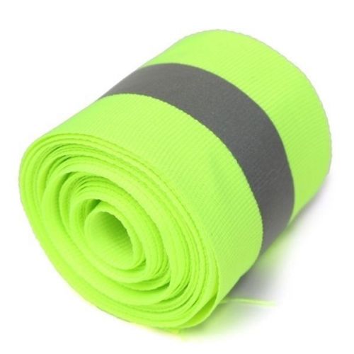 3m 5x1.5cm lime green reflective safety fabric tape vest trim strip sew on for sale