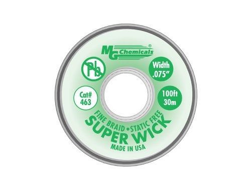 Mg chemicals 400 series #3 fine braid super wick with rma flux, 100&#039; length x for sale