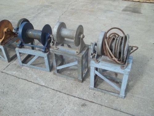 (2) 2 ton marine winch&#039;s w/stand&#039;s ~ hand crank boat dock winch ~ beebe, wintech for sale