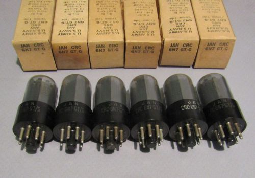 6 NOS TESTED RCA JAN CRC 6N7GT TWIN TRIODES - 1944