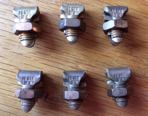 6 copper split bolts 10 str n 4 ks-90 burndy for sale