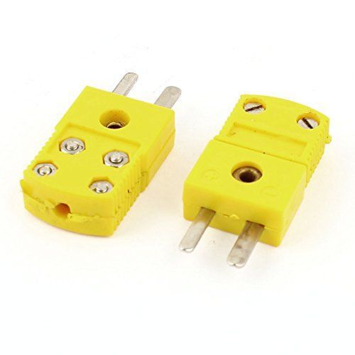 Uxcell wire connector male thermocouple plug rtd circuits k type adapter 2pcs for sale