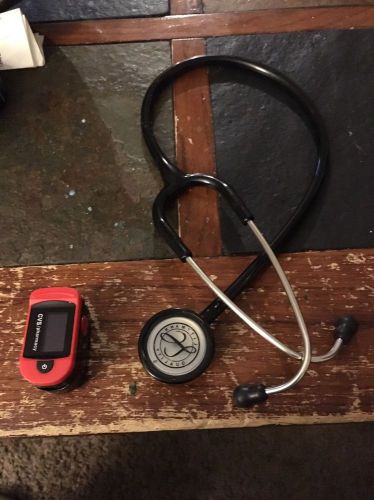 Littman Stethoscope Black And Pulse Ox Used Ems Emt Paramedic Rn