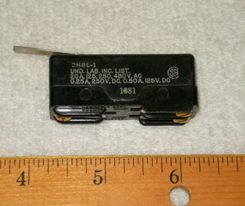 2HBL-1 UNIMAX LONG HINGE LEVER LIMIT SWITCH 20A 125 250 480 VAC NEW