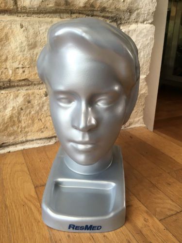 Res Med Female Mannequin Display Head Model Silver Plastic