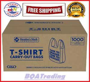 T-Shirt Thank You Plastic Grocery Store Shopping Carry Out Bag 1000ct Recyclable