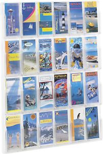 Safco Products Reveal 24 Pamphlet Display, 5601CL, Wall Mountable, Thermoformed