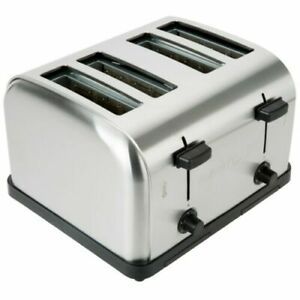 Commercial 4-Slice Toaster 1.5 Inch Slots Toasted Bread Bagels Waffles Machine