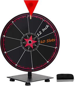 12Inch Heavy Duty Spinning Prize Wheel 10 Slots Color Tabletop Prize Wheel Black