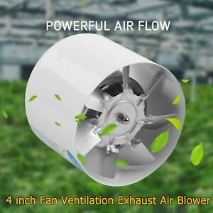 4 inch Air Blower Inline Duct Booster Fan Ventilation Exhaust Air Blower  NEW