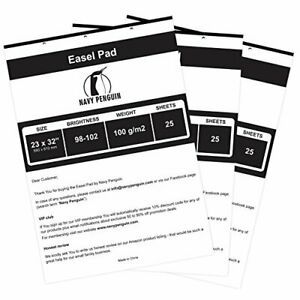 Easel Pad 23x32&#034; - 3 Pack 75 Sheets - Flip Chart Paper 25 Sheets/Pack Plain W...