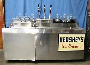 Vintage 6&#039; Stainless Steel Hershey&#039;s Ice Cream Soda Fountain on Wheels