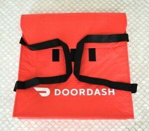 DoorDash Drivers Red Insulated Pizza Bag Holder Container Handles 19x19x6&#034;  *NEW