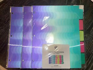 U Brands Poly Tab Tidal Ombre Dividers 15ct (35ct) 9.25&#034;11&#034; Durable Standard