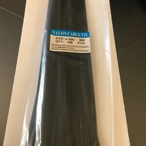 12inch (300mm) 100PCS Nylon Wire Zip Ties Cable Ties UV Black Self-locking Wraps