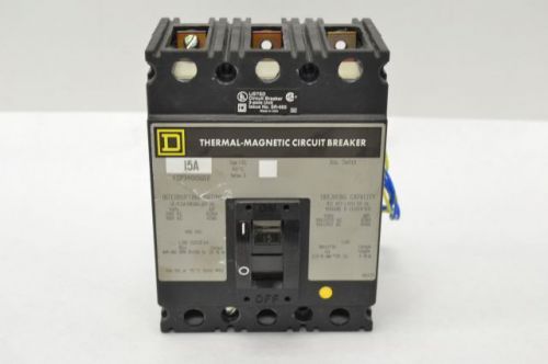 Square d fcp340151212 molded case 2p 15a 480v-ac circuit breaker b238026 for sale