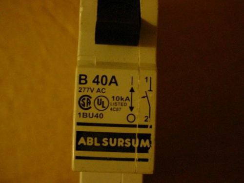 ABL SURSUM B 40 amp CIRCUIT BREAKER DIN RAIL MOUNT 1 POLE